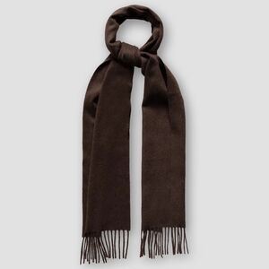 ETON Solid cashmere fringe scarf